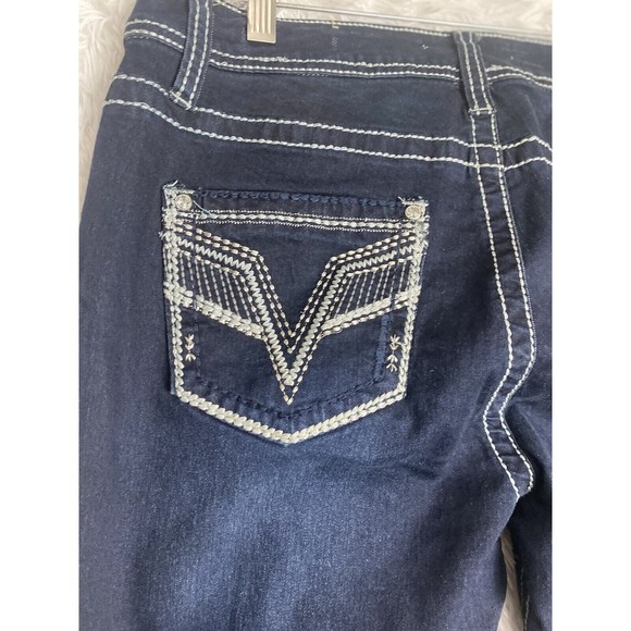 VGS  Women's Jeans Skinny Sz 12 Embroidered Medium/Dark - Picture 5 of 12